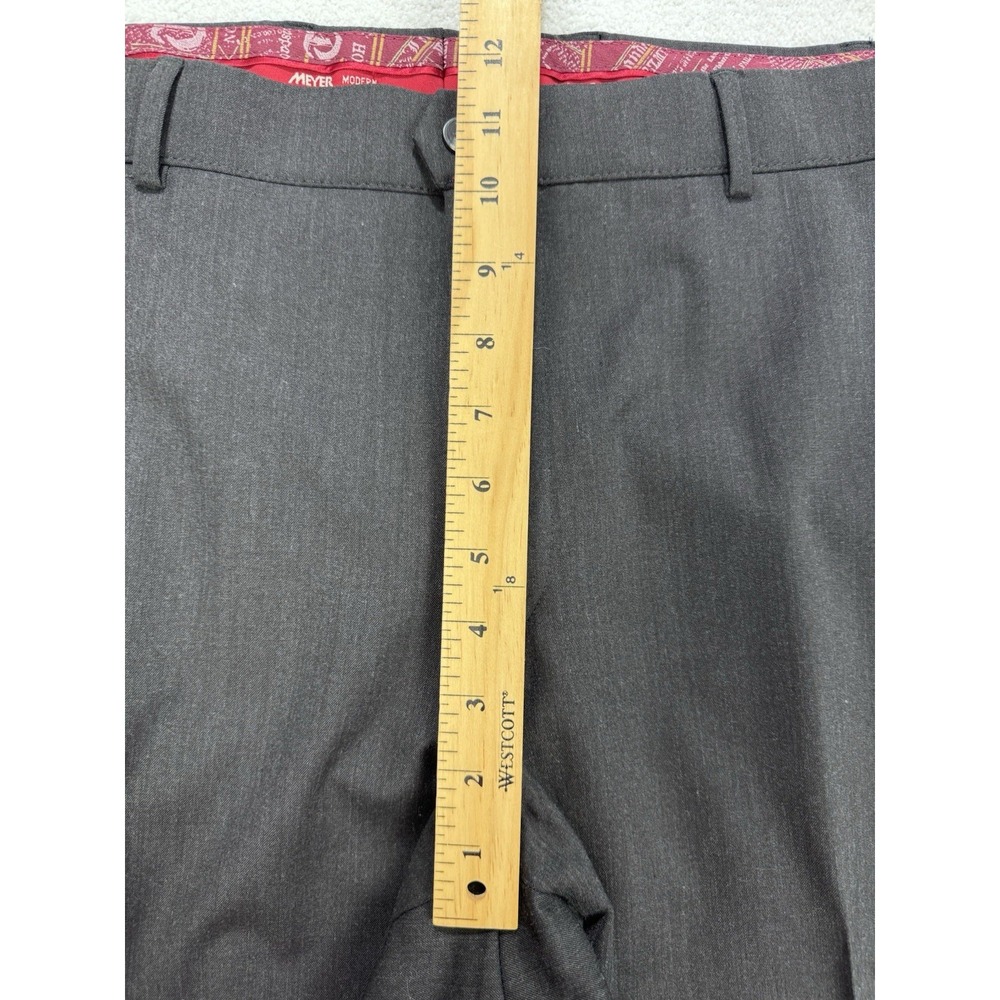 Meyer Pants Mens 36x34 Gray Bonn Micro Summer Fancy Chino Trousers Modern Fit - Picture 7 of 9